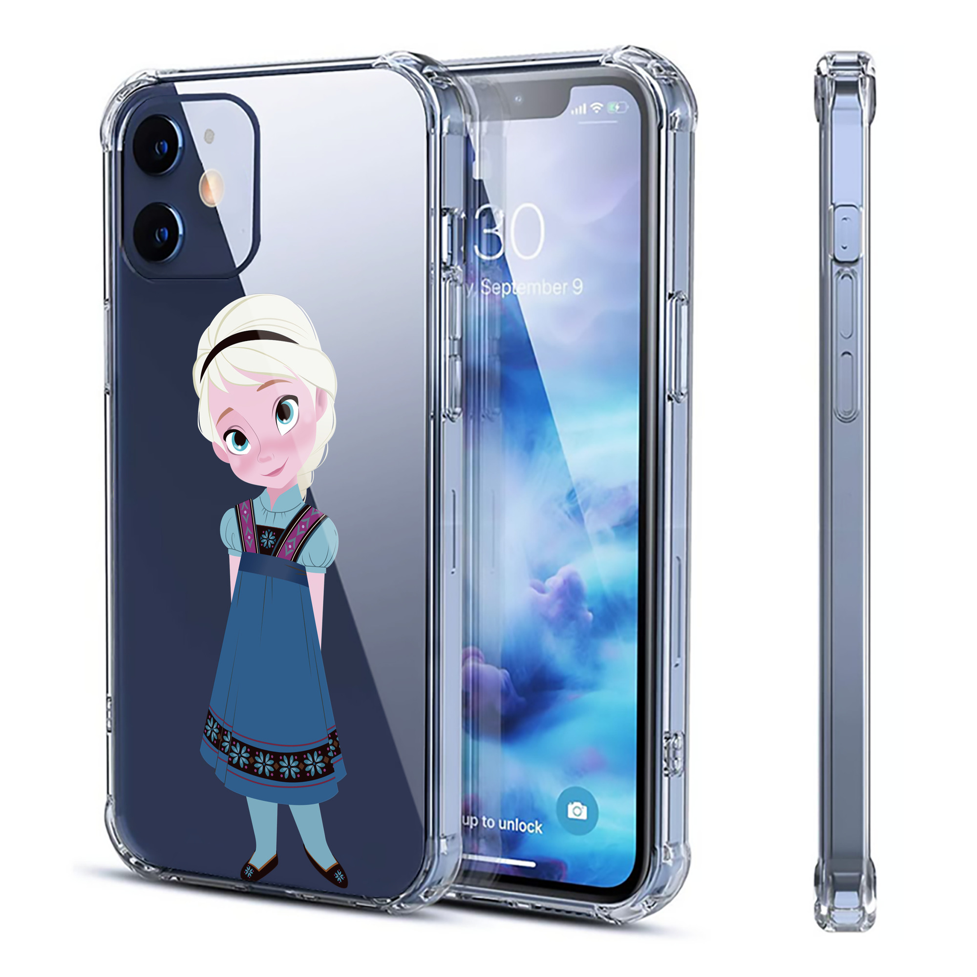 （画像用） アナと雪の女王 アンナ エルサ Frozen Anna Elsa 【iPhone 12シリーズ対応】透明スマホケース（クリアソフトケース）